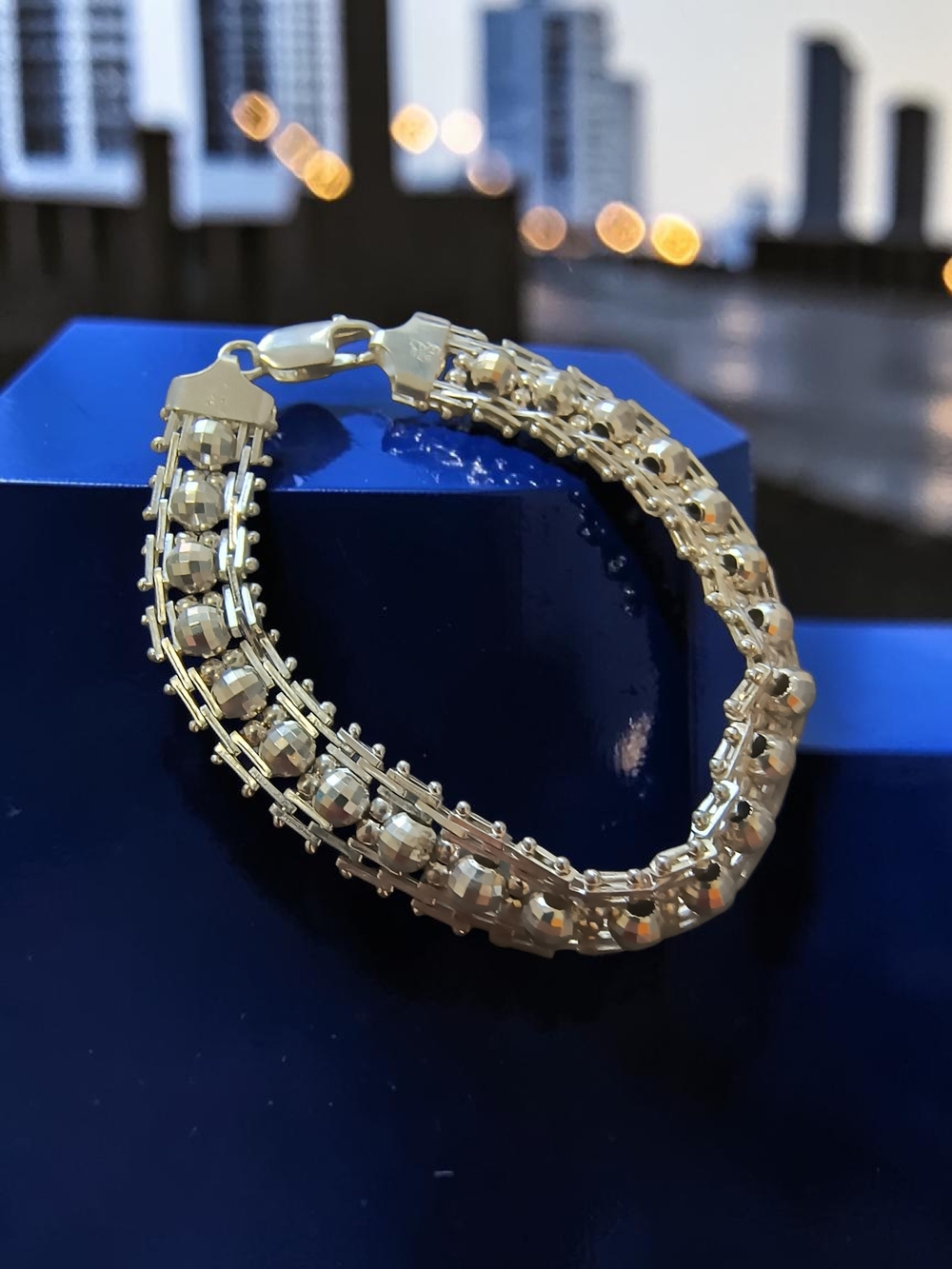 Elegant Sterling Silver Women's Bracelet - Italian Link Design